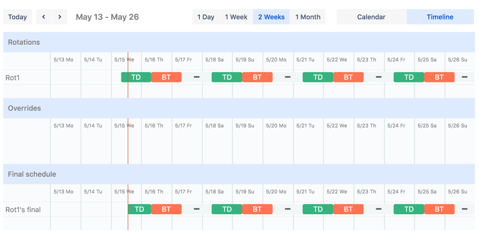 Opsgenie scheduling